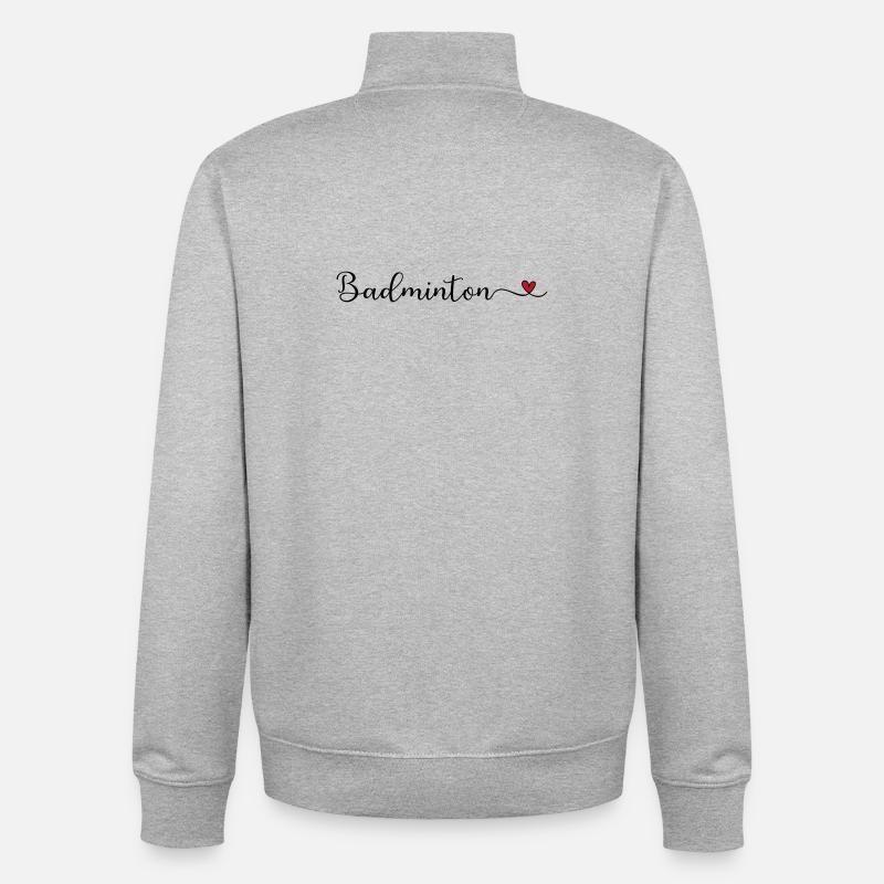 Badminton - Unisex Organic Zip Sweatshirt by Stanley/Stella - heather grey
