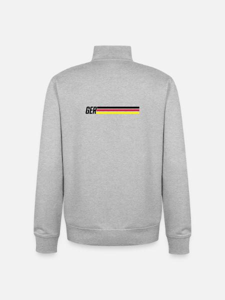 germany team germany - Unisex Organic Zip Sweatshirt by Stanley/Stella - heather grey