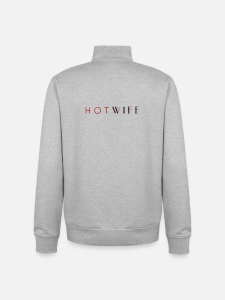 H_O_T_W_I_F_E - Unisex Organic Zip Sweatshirt by Stanley/Stella - heather grey