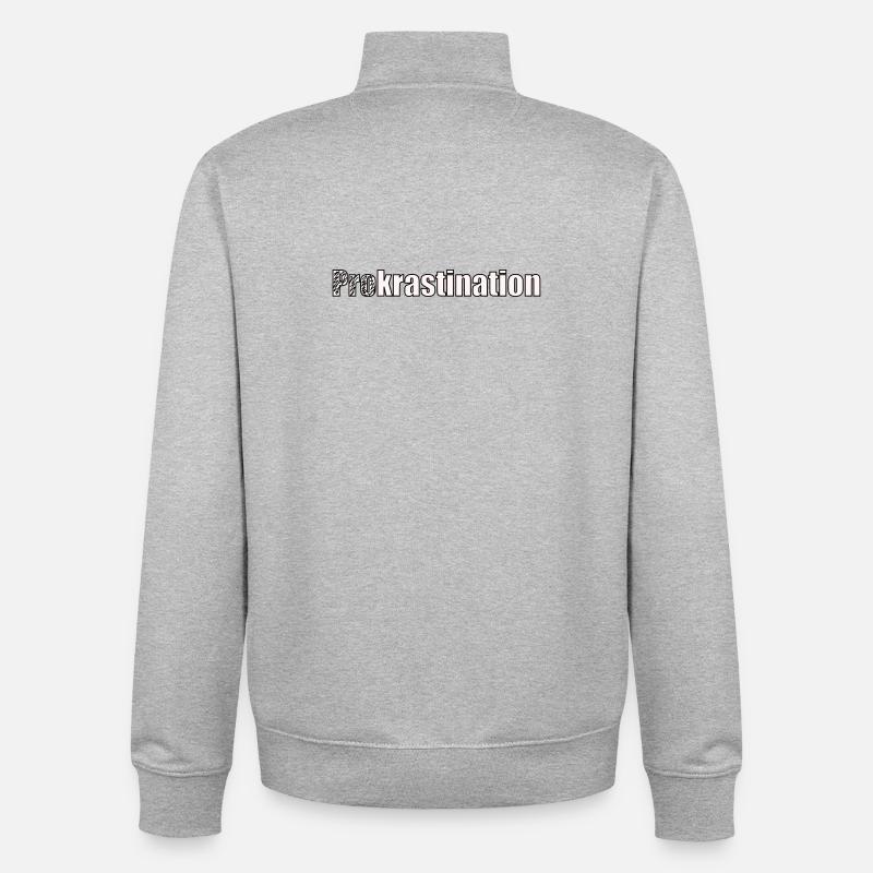 Procrastination - Unisex Organic Zip Sweatshirt by Stanley/Stella - heather grey