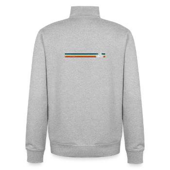 Retro Fahrrad Streifen - Unisex Organic Zip Sweatshirt von Stanley/Stella - Grau meliert - Hinten - AI Model Male 185 light (185cm)
