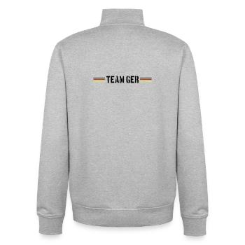 Germany Team Germany Flag - Unisex Organic Zip Sweatshirt by Stanley/Stella - heather grey - Back - AI Model Male 185 light (185cm)