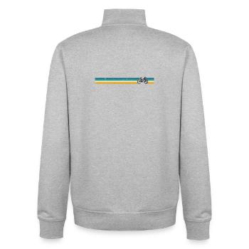 Please upload design - Unisex Organic Zip Sweatshirt by Stanley/Stella - heather grey - Back - AI Model Male 185 light (185cm)