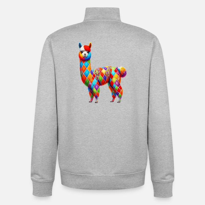 Alpaca - Unisex Organic Zip Sweatshirt by Stanley/Stella - heather grey