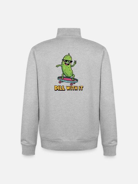 Pickle Vibes - Unisex Organic Zip Sweatshirt by Stanley/Stella - heather grey