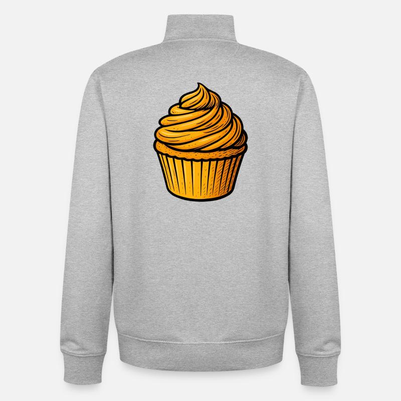 Spirale dorée de cupcakes - Sweat zippé unisexe en coton bio Stanley/Stella - gris chiné