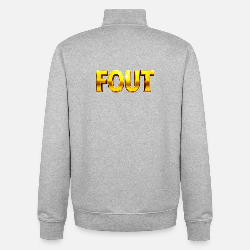 Golden Error Typography - Unisex Organic Zip Sweatshirt by Stanley/Stella - heather grey