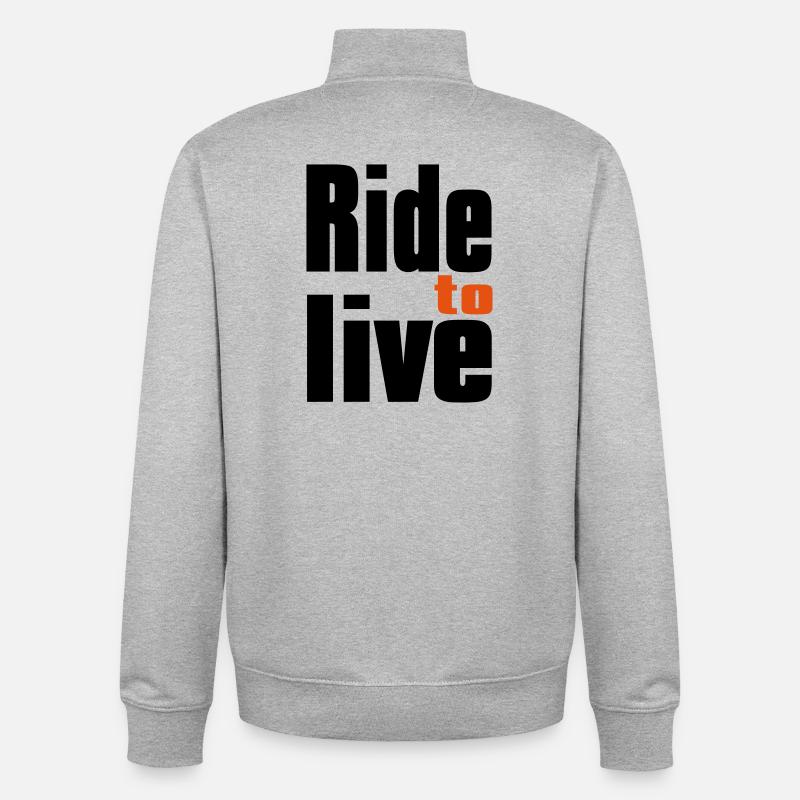 Bikers - Sweat zippé unisexe en coton bio Stanley/Stella - gris chiné