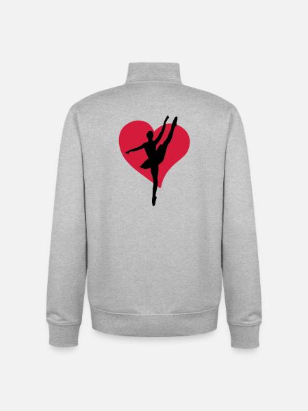 I love ballet - Unisex Organic Zip Sweatshirt by Stanley/Stella - heather grey