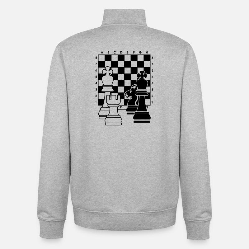 Schach2 - Unisex Organic Zip Sweatshirt von Stanley/Stella - Grau meliert