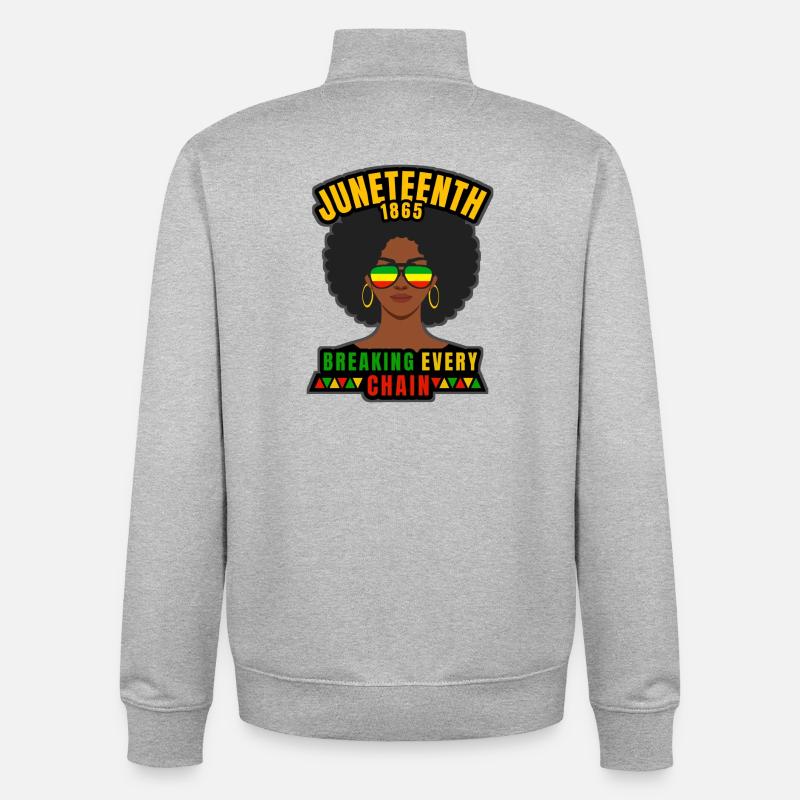 Juneteenth Afro - Unisex Organic Zip Sweatshirt von Stanley/Stella - Grau meliert