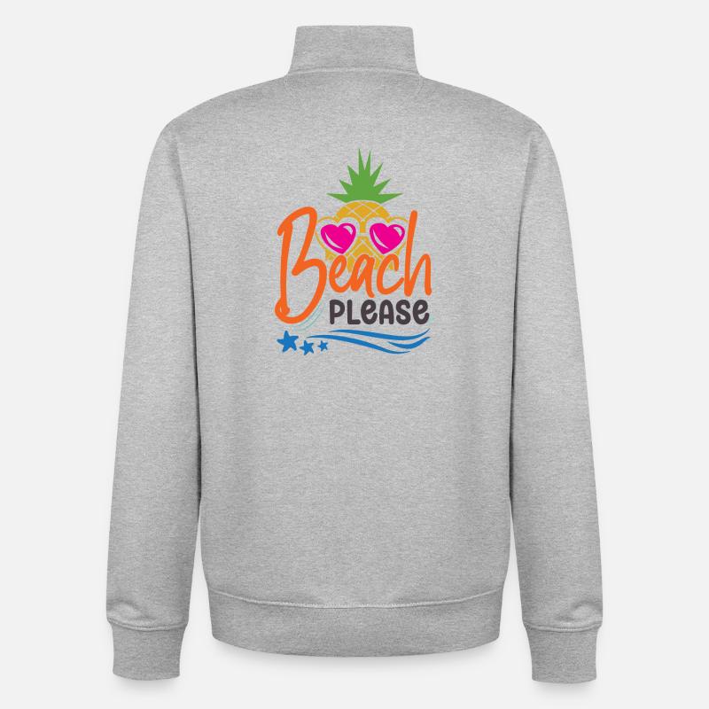 Strand bitte - Unisex Organic Zip Sweatshirt von Stanley/Stella - Grau meliert