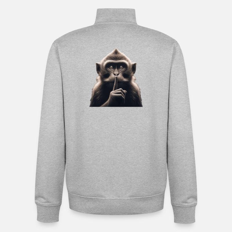 Ein schweigender Affe - Unisex Organic Zip Sweatshirt von Stanley/Stella - Grau meliert