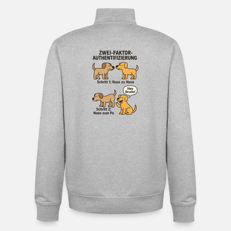 Dog Detection Two-Factor Authentication - Unisex Organic Zip Sweatshirt by Stanley/Stella - heather grey