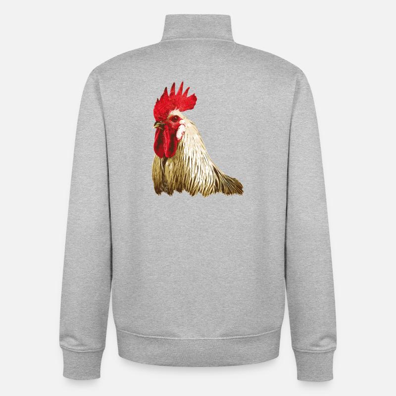 Hahn Hahnenfigur - Unisex Organic Zip Sweatshirt von Stanley/Stella - Grau meliert