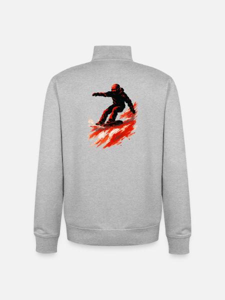 Snowboarding | Snow | Snowboarder | Ski - Unisex Organic Zip Sweatshirt by Stanley/Stella - heather grey
