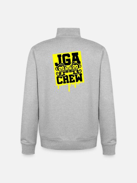 Jga Crew Junggesellen Affe - Unisex Organic Zip Sweatshirt von Stanley/Stella - Grau meliert