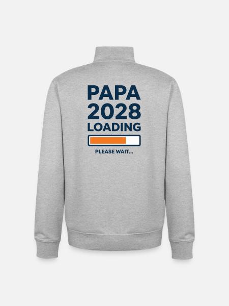 Dad 2028 Loading - Unisex Organic Zip Sweatshirt by Stanley/Stella - heather grey