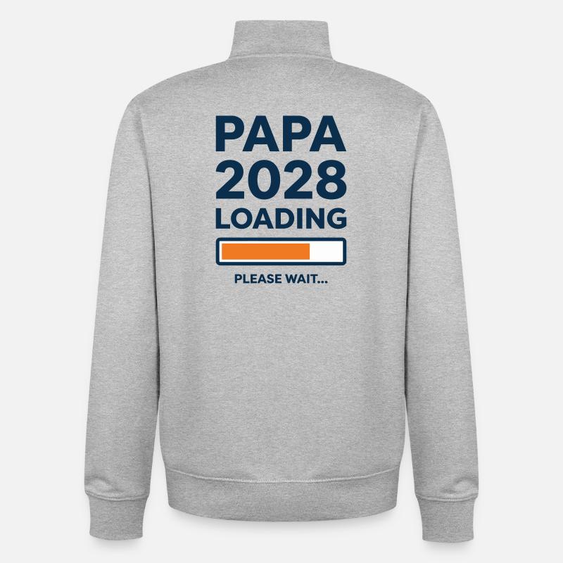 Dad 2028 Loading - Unisex Organic Zip Sweatshirt by Stanley/Stella - heather grey