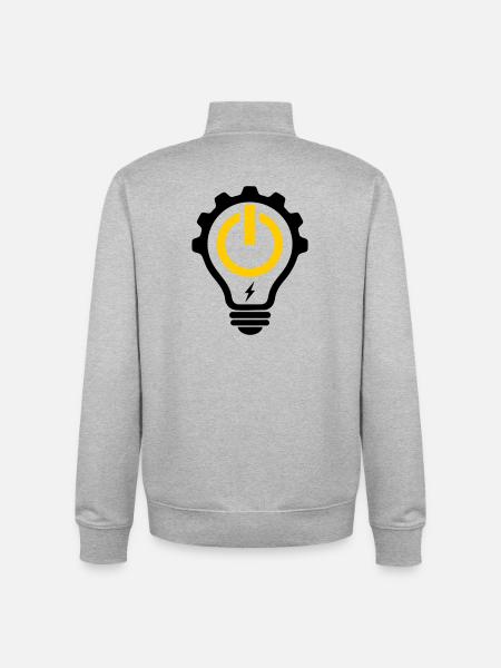 Elektriker Glühbirne Blitz und Zahnrad - Unisex Organic Zip Sweatshirt von Stanley/Stella - Grau meliert