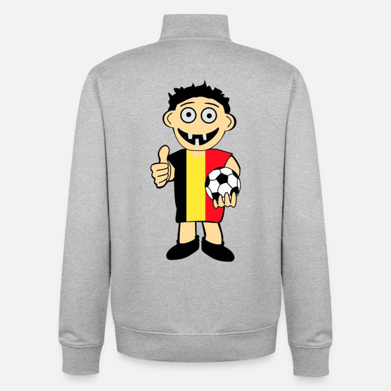 Belgischer Junge - Unisex Organic Zip Sweatshirt von Stanley/Stella - Grau meliert