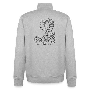 Cobra Vector - Sweat zippé unisexe en coton bio Stanley/Stella - gris chiné - Dos - AI Model Male 185 light (185cm)