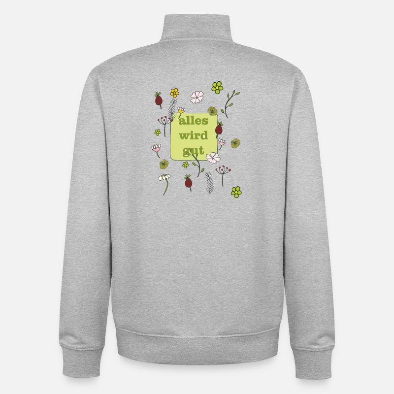 alles wird gut - Unisex Organic Zip Sweatshirt von Stanley/Stella - Grau meliert
