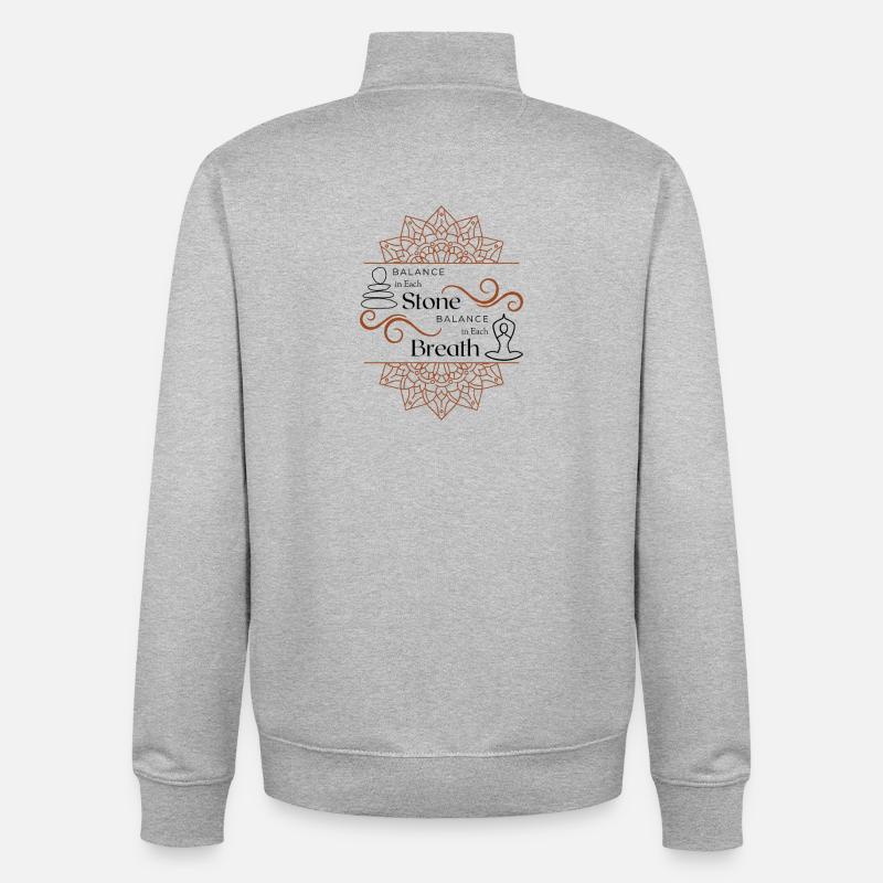 Séparateur de Tourbillon de Mandala Complexe - Sweat zippé unisexe en coton bio Stanley/Stella - gris chiné