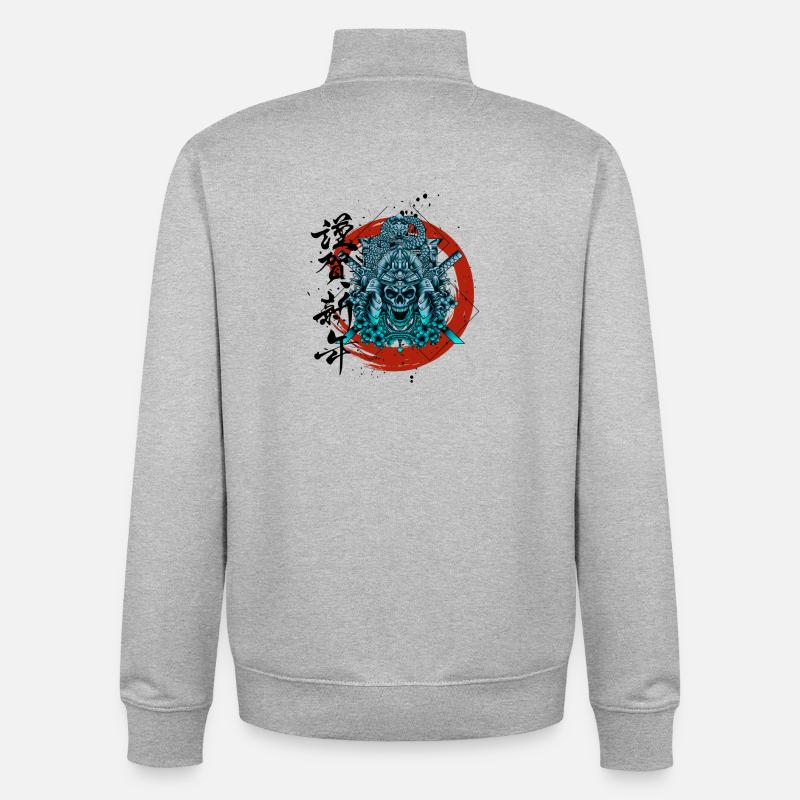 Samurai - Unisex Organic Zip Sweatshirt von Stanley/Stella - Grau meliert