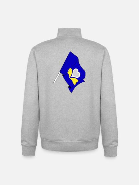 Flag Brussels Capital Region Belgium - Unisex Organic Zip Sweatshirt by Stanley/Stella - heather grey