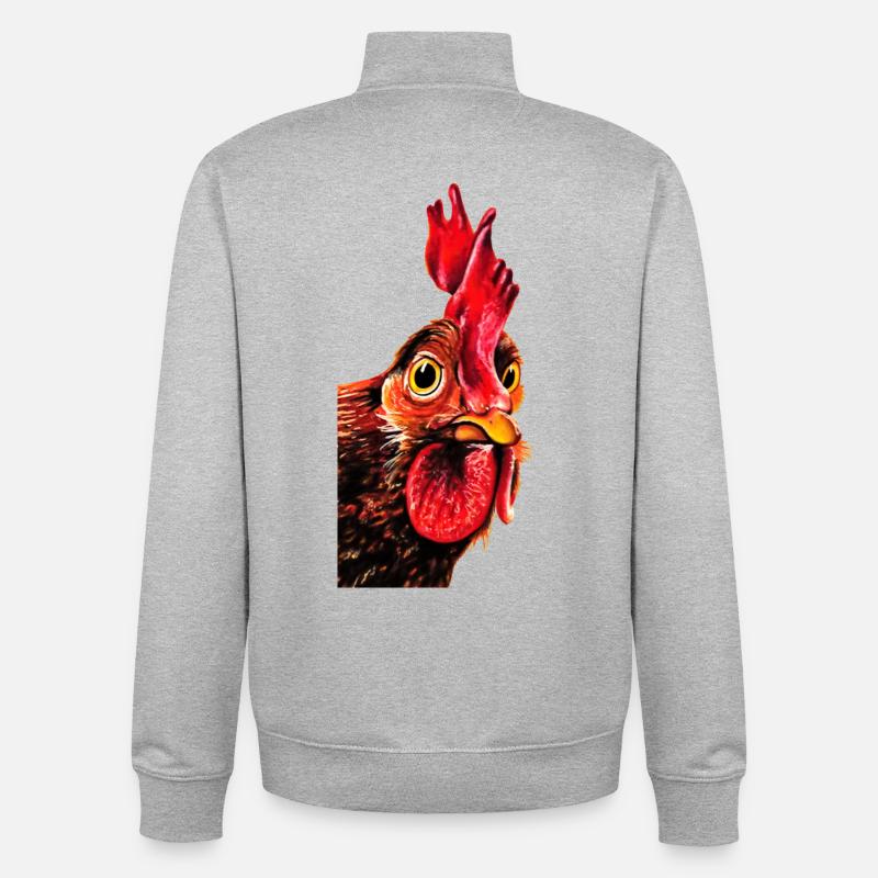 Coq Herbert - Sweat zippé unisexe en coton bio Stanley/Stella - gris chiné