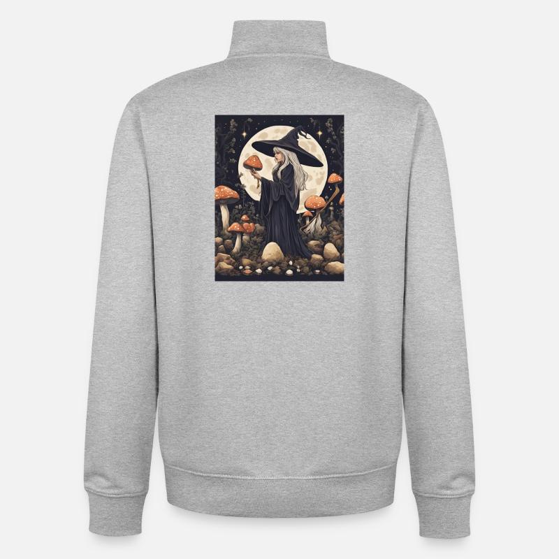 MinervaShop - Sweat zippé unisexe en coton bio Stanley/Stella - gris chiné