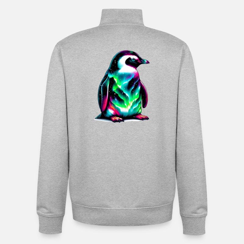 Pingouin - Sweat zippé unisexe en coton bio Stanley/Stella - gris chiné