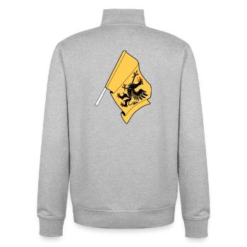Södermanland, Schweden – Stolz auf die Einfachheit - Unisex Organic Zip Sweatshirt von Stanley/Stella - Grau meliert - Hinten - AI Model Male 185 light (185cm)