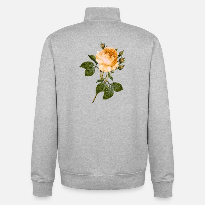 Fleur - Sweat zippé unisexe en coton bio Stanley/Stella - gris chiné