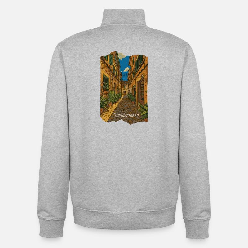 Valldemossa - Mallorca - Unisex Organic Zip Sweatshirt von Stanley/Stella - Grau meliert