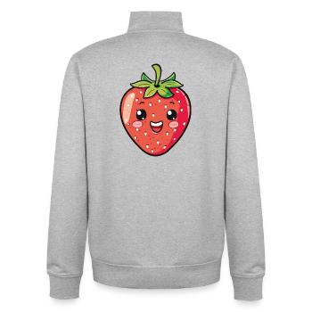 Erdbeere - Unisex Organic Zip Sweatshirt von Stanley/Stella - Grau meliert - Hinten - AI Model Male 185 light (185cm)