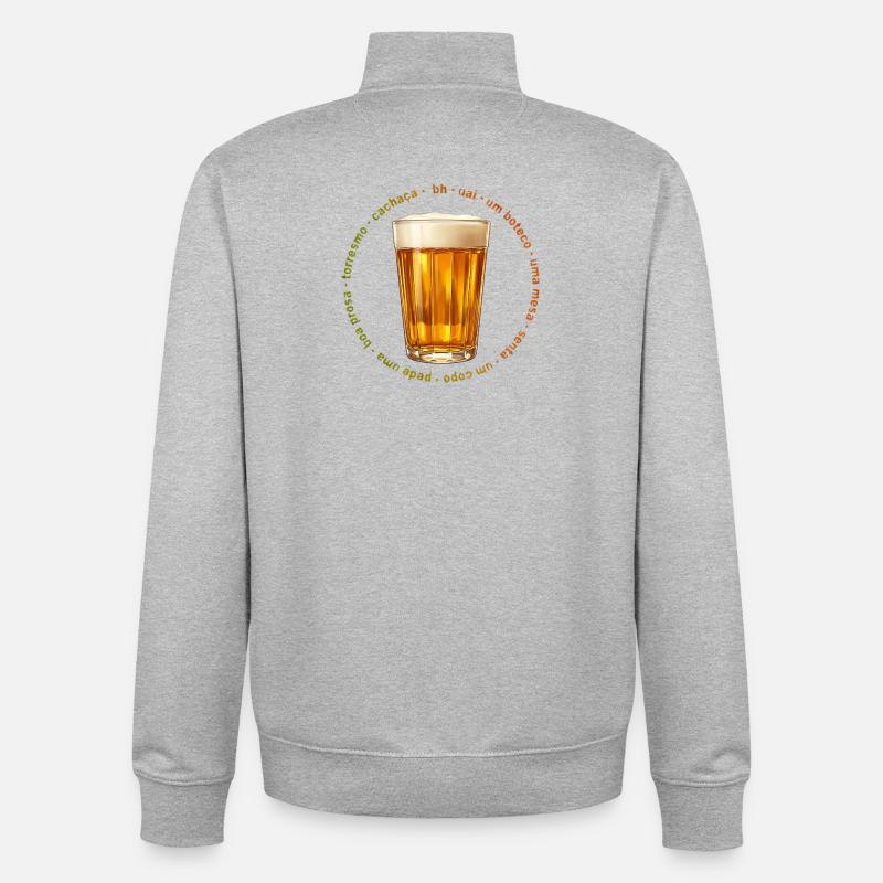 Lagoinha Glass et Belo Horizonte - Sweat zippé unisexe en coton bio Stanley/Stella - gris chiné