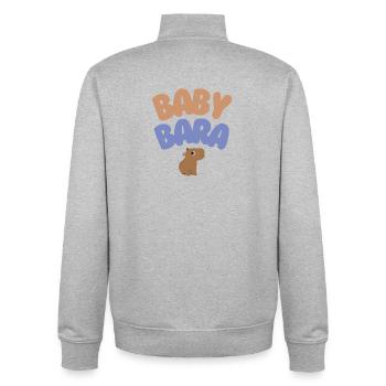 Baby Bara Capybara - Unisex Organic Zip Sweatshirt von Stanley/Stella - Grau meliert - Hinten - AI Model Male 185 light (185cm)