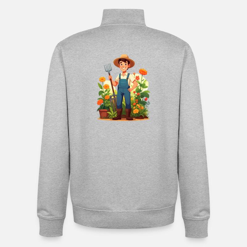 Gartner - Stanley/Stella unisex sweatshirt med lynlås i økologisk - grå meleret