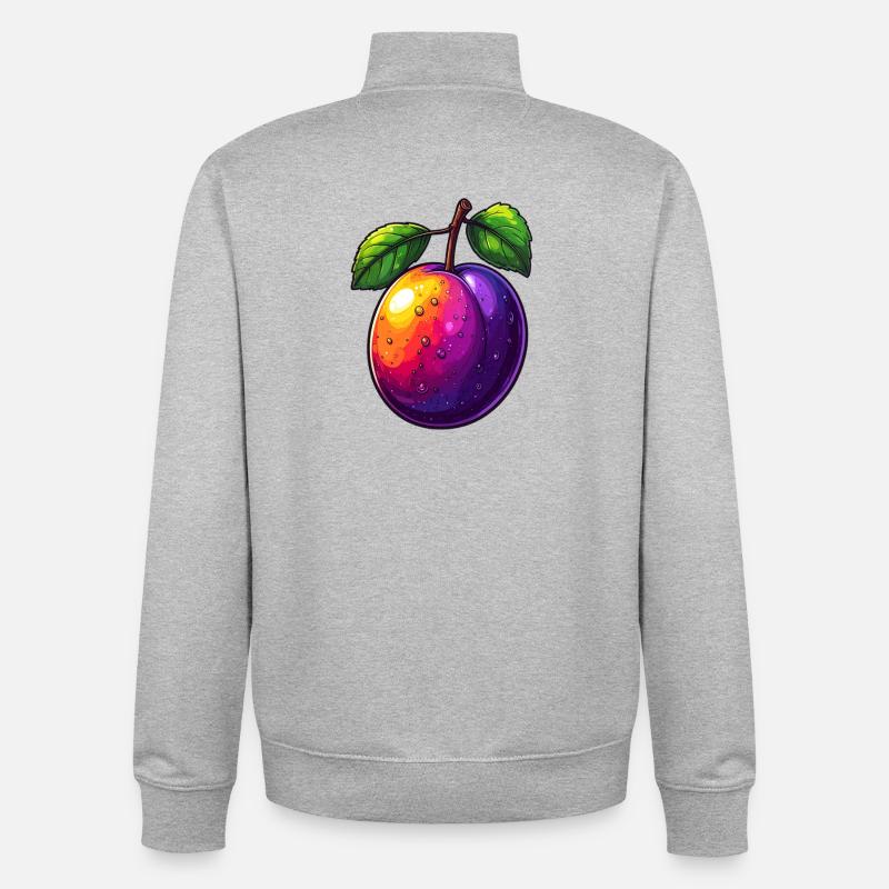 Prune - Sweat zippé unisexe en coton bio Stanley/Stella - gris chiné