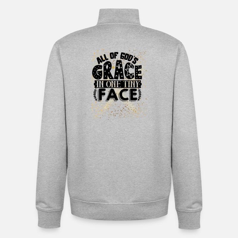 OneLine Gold Stars Glitzereffekt - Unisex Organic Zip Sweatshirt von Stanley/Stella - Grau meliert