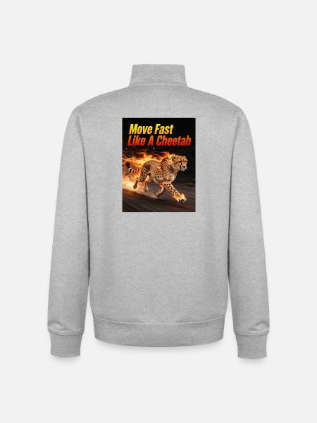 Cheetah-fast firewalk - Unisex Organic Zip Sweatshirt by Stanley/Stella - heather grey