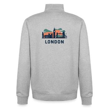 London Skyline Sonnenuntergang Retro - Unisex Organic Zip Sweatshirt von Stanley/Stella - Grau meliert - Hinten - AI Model Male 185 light (185cm)