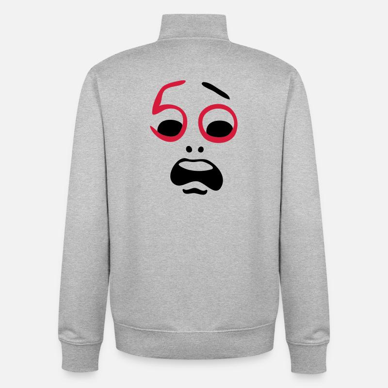 Aide, 50 ans! - Sweat zippé unisexe en coton bio Stanley/Stella - gris chiné