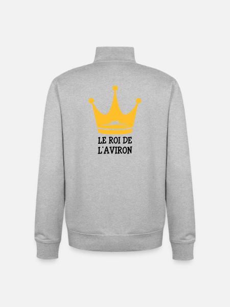 Le Roi de l'Aviron - Unisex Organic Zip Sweatshirt by Stanley/Stella - heather grey