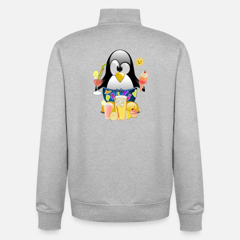 Pinguin, Eiscreme - Unisex Organic Zip Sweatshirt von Stanley/Stella - Grau meliert