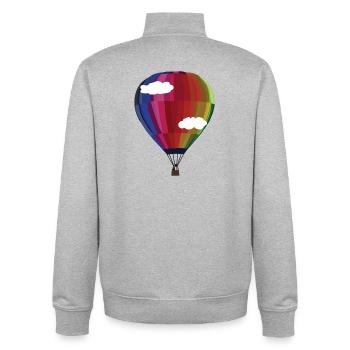 Balloon - a piece of freedom. - Unisex Organic Zip Sweatshirt by Stanley/Stella - heather grey - Back - AI Model Male 185 light (185cm)