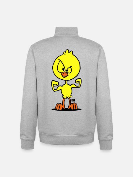 Chick Power - Unisex Organic Zip Sweatshirt von Stanley/Stella - Grau meliert