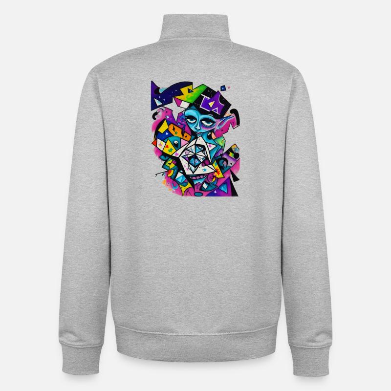 Graffiti - Sweat zippé unisexe en coton bio Stanley/Stella - gris chiné